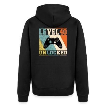 Level 40 Unlocked Funny Video Gamer 40th Birthday - Veste à capuche bio Premium Unisexe - noir - Dos - Nico (187cm)