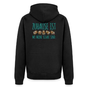 Zuhause schafe Geschenk Bauer Landwirt Schäfer - Unisex Premium Bio Zip Hoodie - Schwarz - Hinten - Nico (187cm)