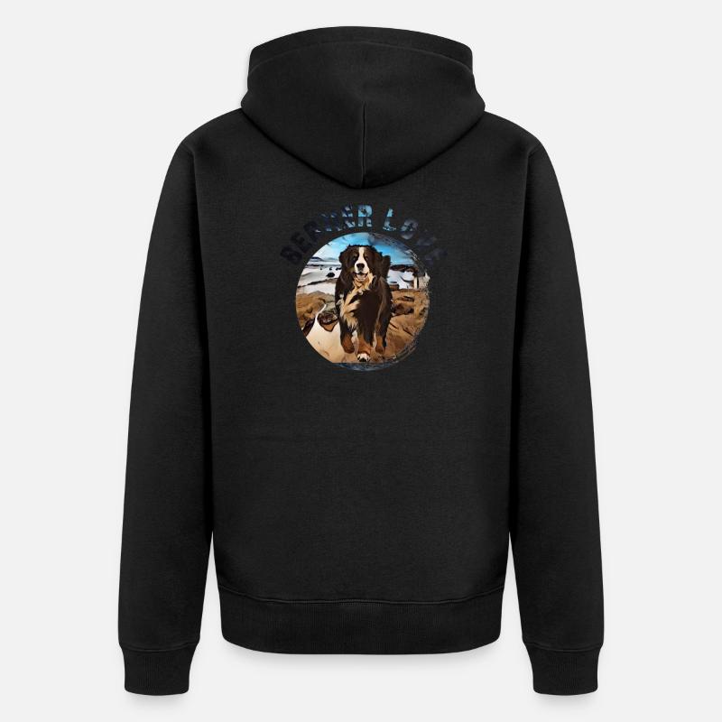 Berner Berghund - Unisex Premium Bio Zip Hoodie - Schwarz