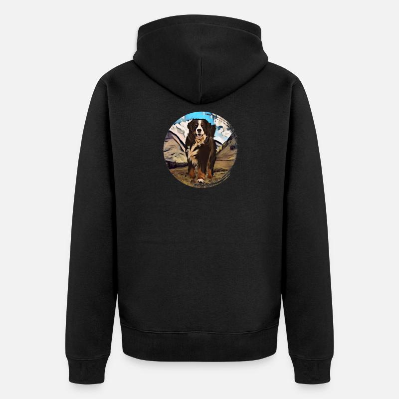 Bernese mountain dog - Unisex Premium Organic Zip Hoodie - black