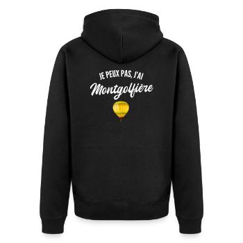 je peux pas j'ai montgolfière - Veste à capuche bio Premium Unisexe - noir - Dos - Nico (187cm)
