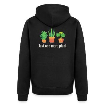 Nur noch eine Pflanze - Unisex Premium Bio Zip Hoodie - Schwarz - Hinten - Nico (187cm)