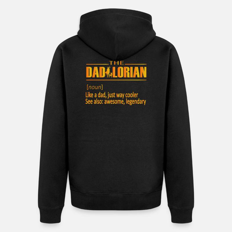 Dadalorian Definition - Unisex Premium Bio Zip Hoodie - Schwarz