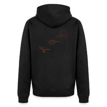 dinosaur - Unisex Premium Organic Zip Hoodie - black - Back - Nico (187cm)