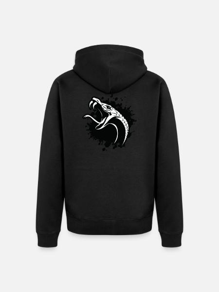 Snake Symbol - Unisex Premium Organic Zip Hoodie - black