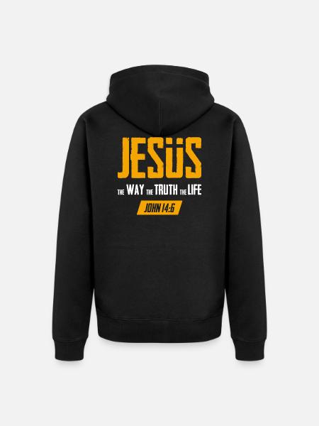 Jesus The Way Truth Life John 14 6 Christl - Premium økologisk unisex-hettejakke - svart