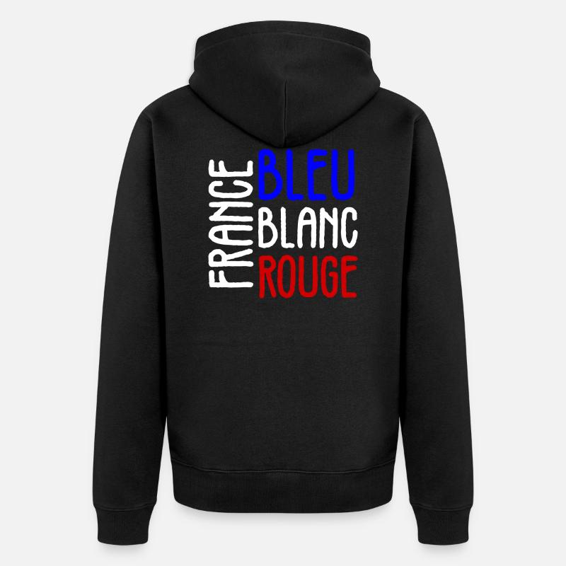 France bleu blanc rouge drapeau national - Veste à capuche bio Premium Unisexe - noir