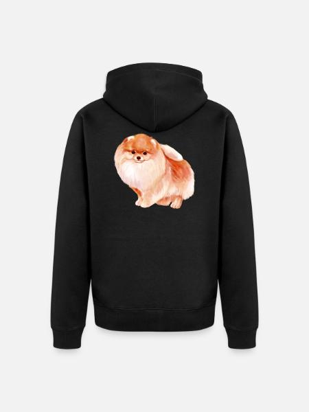 Pomeranian - Unisex Premium Organic Zip Hoodie - black