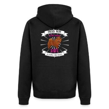 Hundemama Baby coole Sprüche Hund Welpe Chow chow - Unisex Premium Bio Zip Hoodie - Schwarz - Hinten - Nico (187cm)
