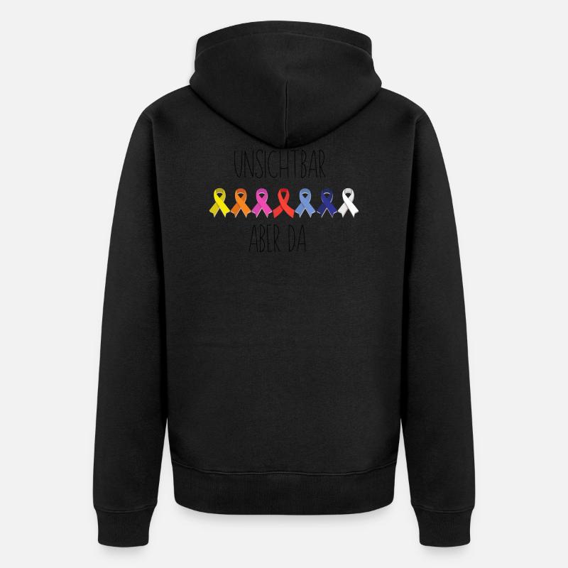 unsichtbare Krankheit Schleifen - Unisex Premium Bio Zip Hoodie - Schwarz