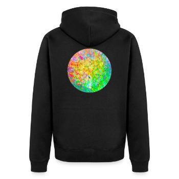 Fröhlicher Frühling - Unisex Premium Bio Zip Hoodie - Schwarz - Hinten - Nico (187cm)