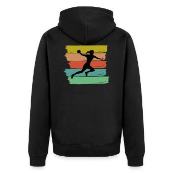 Handballer Handball Player Ballsport Gift - Unisex Premium Organic Zip Hoodie - black - Back - Nico (187cm)
