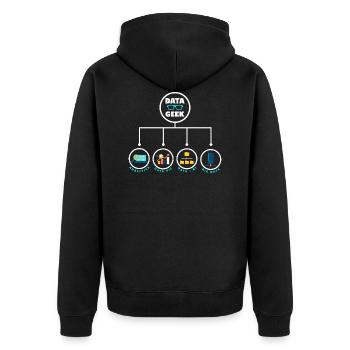 Datenanalyse Data Geek Engineering Business - Unisex Premium Bio Zip Hoodie - Schwarz - Hinten - Nico (187cm)