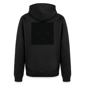 Optical Illusion Pattern Shapes Geometry Gift - Unisex Premium Organic Zip Hoodie - black - Back - Nico (187cm)