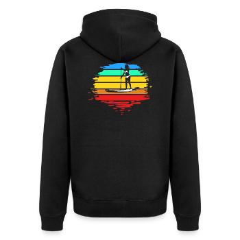 SUP Stand Up Paddle Board Gift for Women - Unisex Premium Organic Zip Hoodie - black - Back - Nico (187cm)