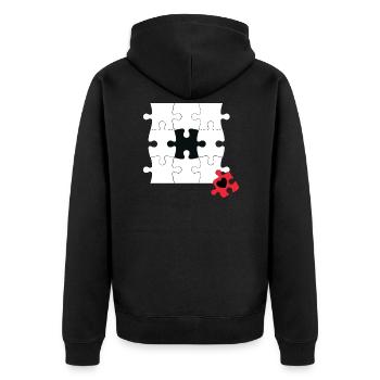 Wrong puzzle piece - Unisex Premium Organic Zip Hoodie - black - Back - Nico (187cm)