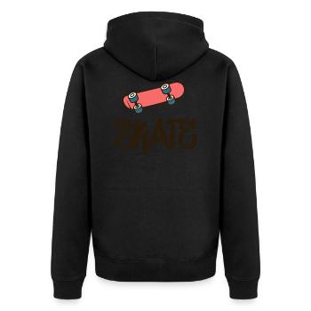 Skate Skateboard - Unisex Premium Bio Zip Hoodie - Schwarz - Hinten - Nico (187cm)