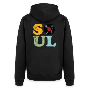 Soul Musique rétro - Veste à capuche bio Premium Unisexe - noir - Dos - Nico (187cm)