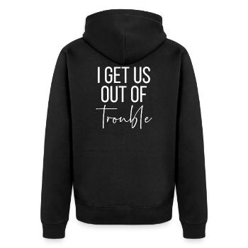 I get us out of trouble - Veste à capuche bio Premium Unisexe - noir - Dos - Nico (187cm)