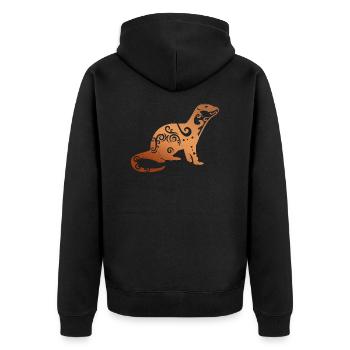 Maori Loutre de la Polynésie Tribal Tattoo Cadeau - Veste à capuche bio Premium Unisexe - noir - Dos - Nico (187cm)