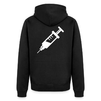 Syringe injection - Unisex Premium Organic Zip Hoodie - black - Back - Nico (187cm)