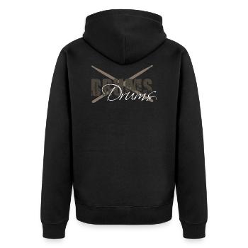 DRUMS5 7632x6480px - Unisex Premium Organic Zip Hoodie - black - Back - Nico (187cm)