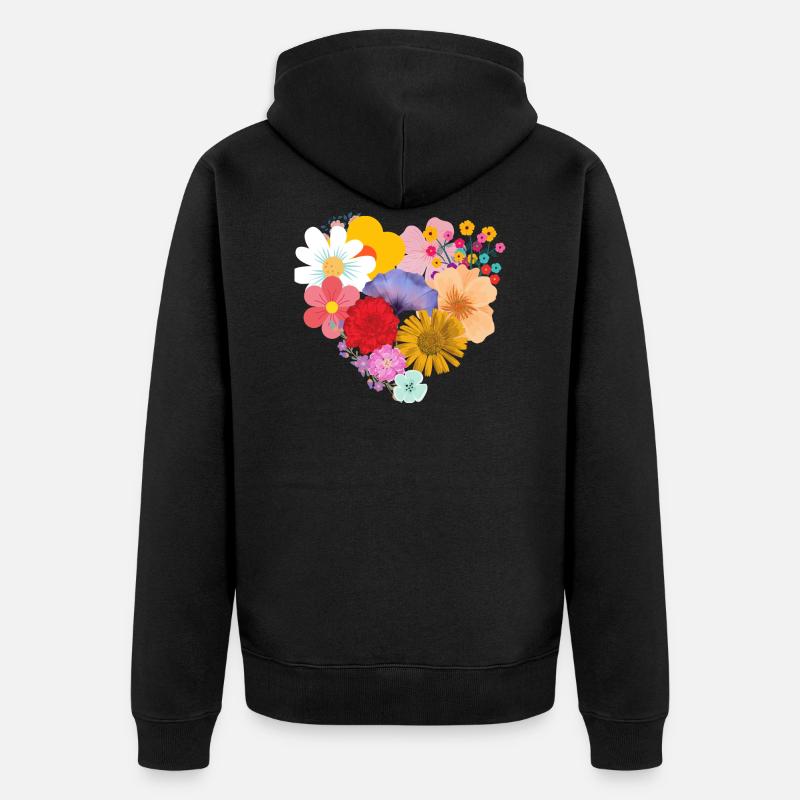Fleur d’amour - Veste à capuche bio Premium Unisexe - noir