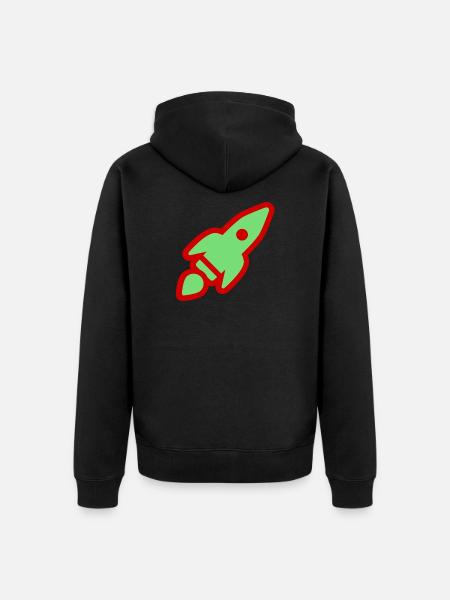 Green rocket - Unisex Premium Organic Zip Hoodie - black