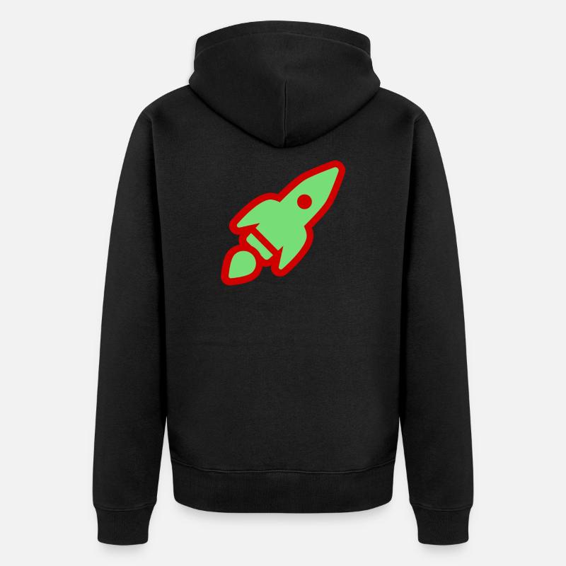 Fusée verte - Veste à capuche bio Premium Unisexe - noir