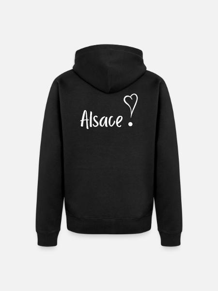 Elsass mit Herz - Unisex Premium Bio Zip Hoodie - Schwarz
