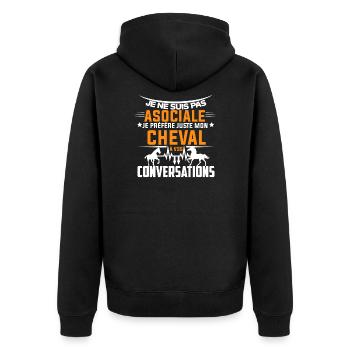 je préfère juste mon cheval à vos conversations - Veste à capuche bio Premium Unisexe - noir - Dos - Nico (187cm)