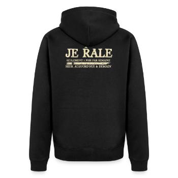 Râleur cadeau drôle mec homme - Veste à capuche bio Premium Unisexe - noir - Dos - Nico (187cm)
