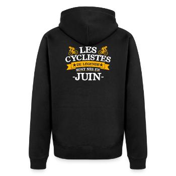 Les cyclistes de légende sont nés en juin - Veste à capuche bio Premium Unisexe - noir - Dos - Nico (187cm)