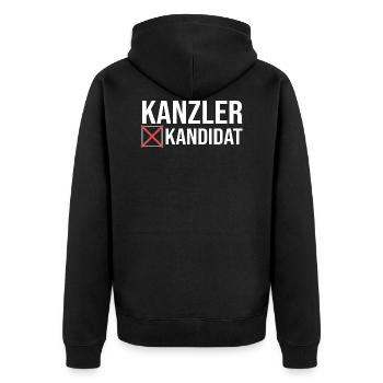 Bundestag Bundestagswahl Kanzler Kandidat - Unisex Premium Bio Zip Hoodie - Schwarz - Hinten - Nico (187cm)