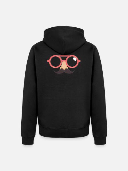 Goggles and mustache - Unisex Premium Organic Zip Hoodie - black