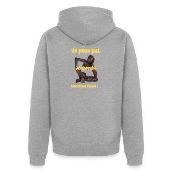 Je peux pas - Veste à capuche bio Premium Unisexe - gris chiné - Dos - Nico (187cm)