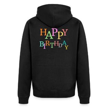 Happy birthday. - Veste à capuche bio Premium Unisexe - noir - Dos - Nico (187cm)
