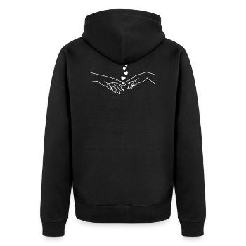 hands - Unisex Premium Organic Zip Hoodie - black - Back - Nico (187cm)