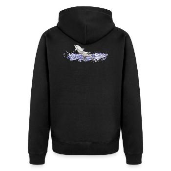 Delphine - Unisex Premium Bio Zip Hoodie - Schwarz - Hinten - Nico (187cm)