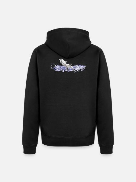 Dolphins - Unisex Premium Organic Zip Hoodie - black