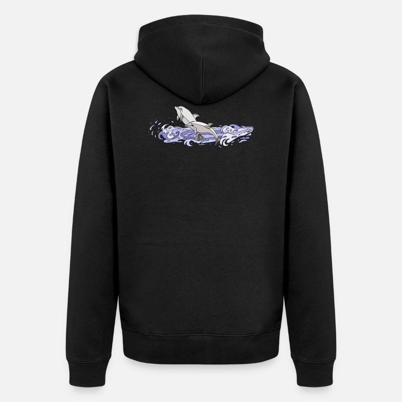 Dauphins - Veste à capuche bio Premium Unisexe - noir