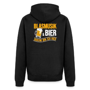Musique de soufflage et de bière C’est moi Ici Musicien - Veste à capuche bio Premium Unisexe - noir - Dos - Nico (187cm)