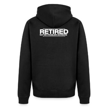 Retired Not My Problem - Veste à capuche bio Premium Unisexe - noir - Dos - Nico (187cm)