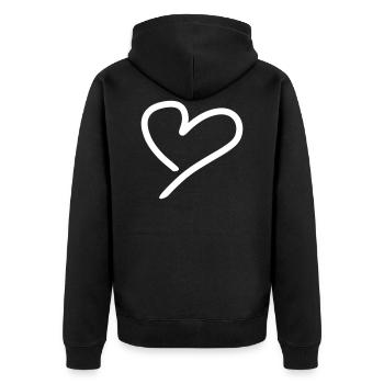 Coeur - Veste à capuche bio Premium Unisexe - noir - Dos - Nico (187cm)