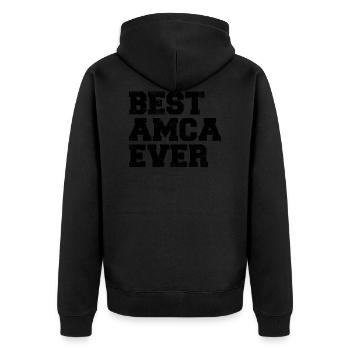 Best Amca Ever Onkel Türkei Türkisch Türkiye - Unisex Premium Bio Zip Hoodie - Schwarz - Hinten - Nico (187cm)