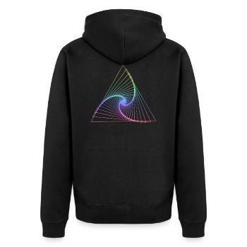 triangle rainbow - Unisex Premium Organic Zip Hoodie - black - Back - Nico (187cm)