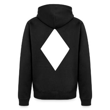 Emoji Poker Karo Skizze weiß - Unisex Premium Bio Zip Hoodie - Schwarz - Hinten - Nico (187cm)
