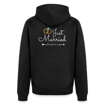25th Wedding Anniversary - Unisex Premium Organic Zip Hoodie - black - Back - Nico (187cm)