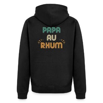 Papa au rhum - Veste à capuche bio Premium Unisexe - noir - Dos - Nico (187cm)