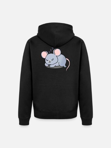 Mouse asleep - Unisex Premium Organic Zip Hoodie - black